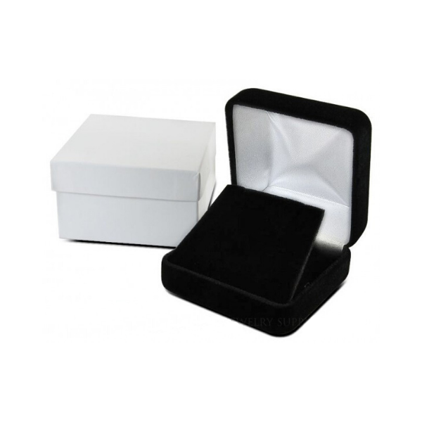 Black Velvet Square Pendant Box | Miller's Jewelry Supply